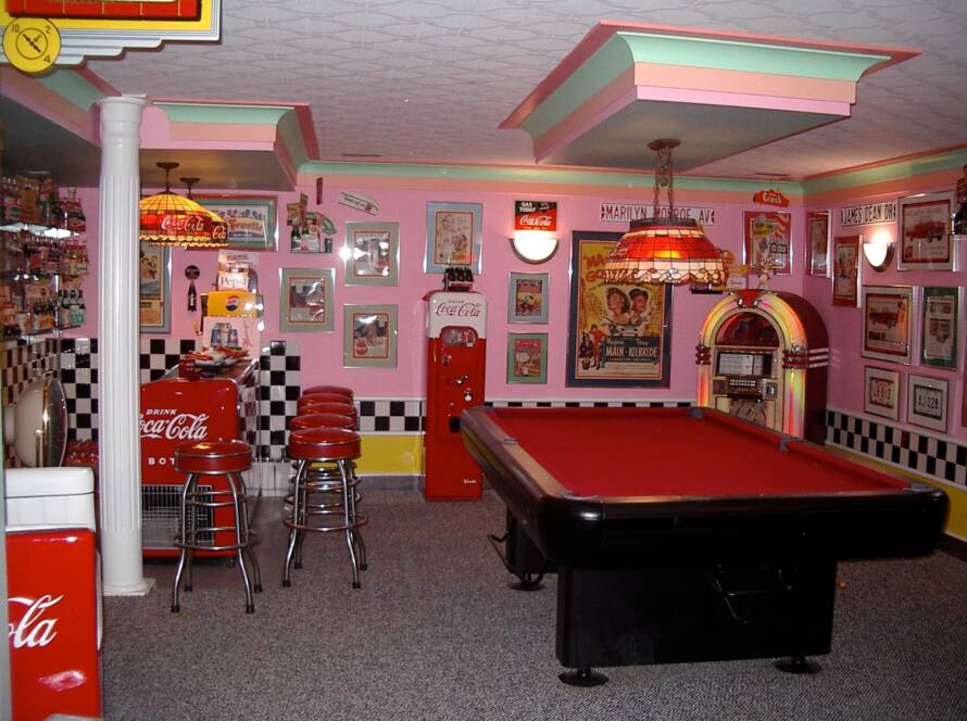 Incorporating retro styles into modern homes wanting to reimaging their basements