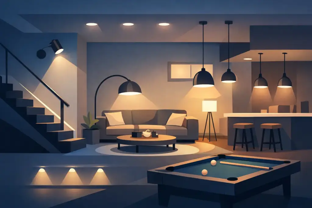 10 Basement Lighting Design Ideas