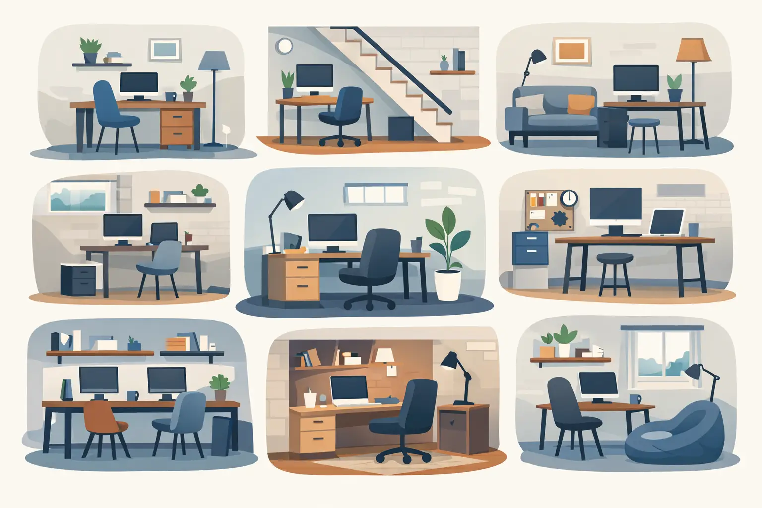 10 Small Basement Home Office Ideas