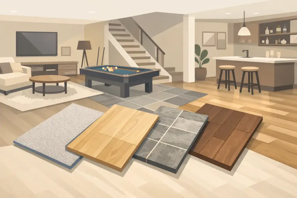 Best Flooring for Finished Basement Spaces