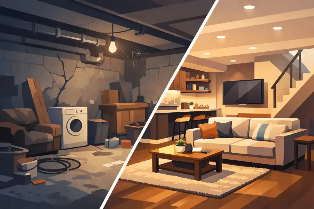 Basement Remodel Before After Results That Last