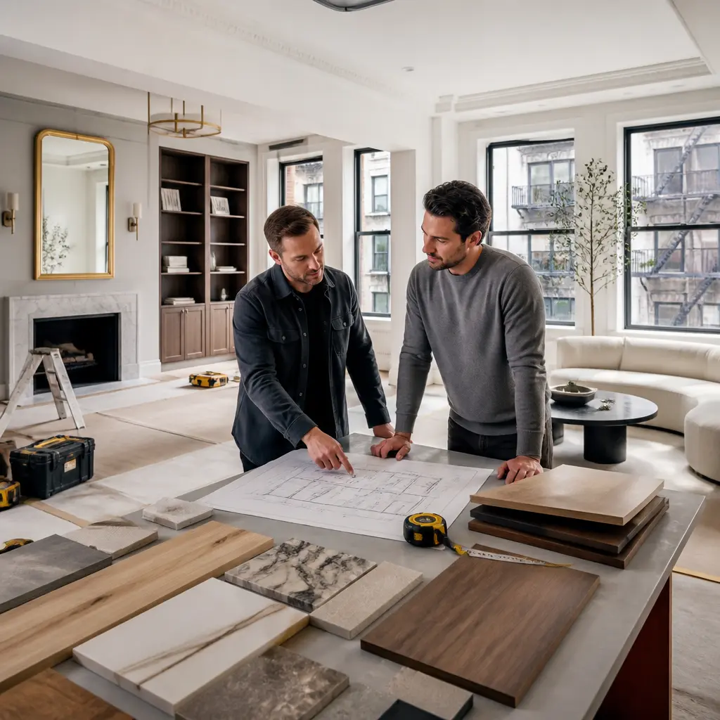 Remodeling Services Greenwich Village, Manhattan 1 Contractor discussing home remodeling plans in Greenwich Village Manhattan