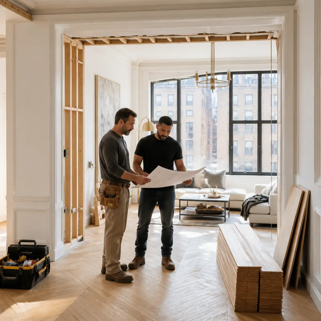 Remodeling Services NYC 1 Home remodeling project in NYC with renovation plans and interior upgrades