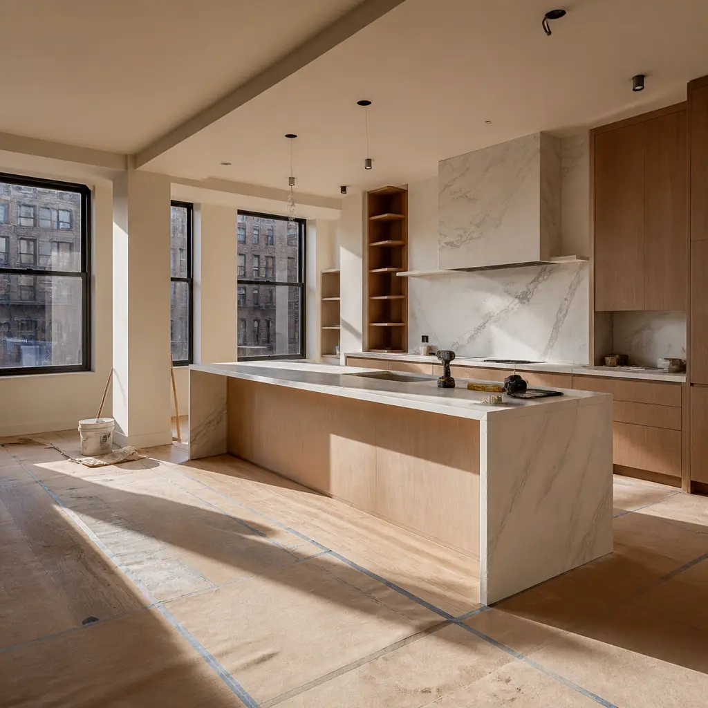Home remodeling project in SoHo, Manhattan with modern interior finishes