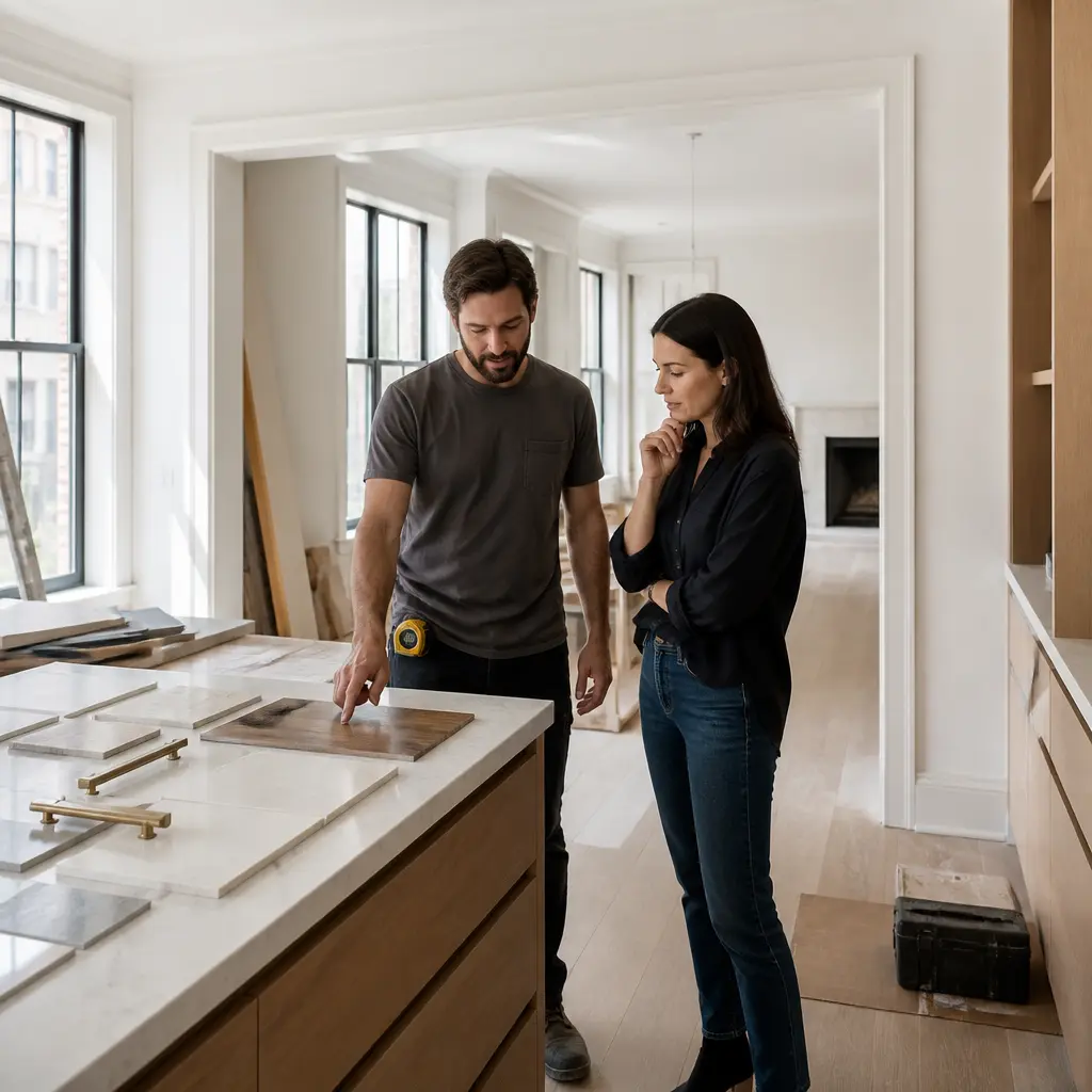 Home remodeling project in West Village, Manhattan with updated interior finishes