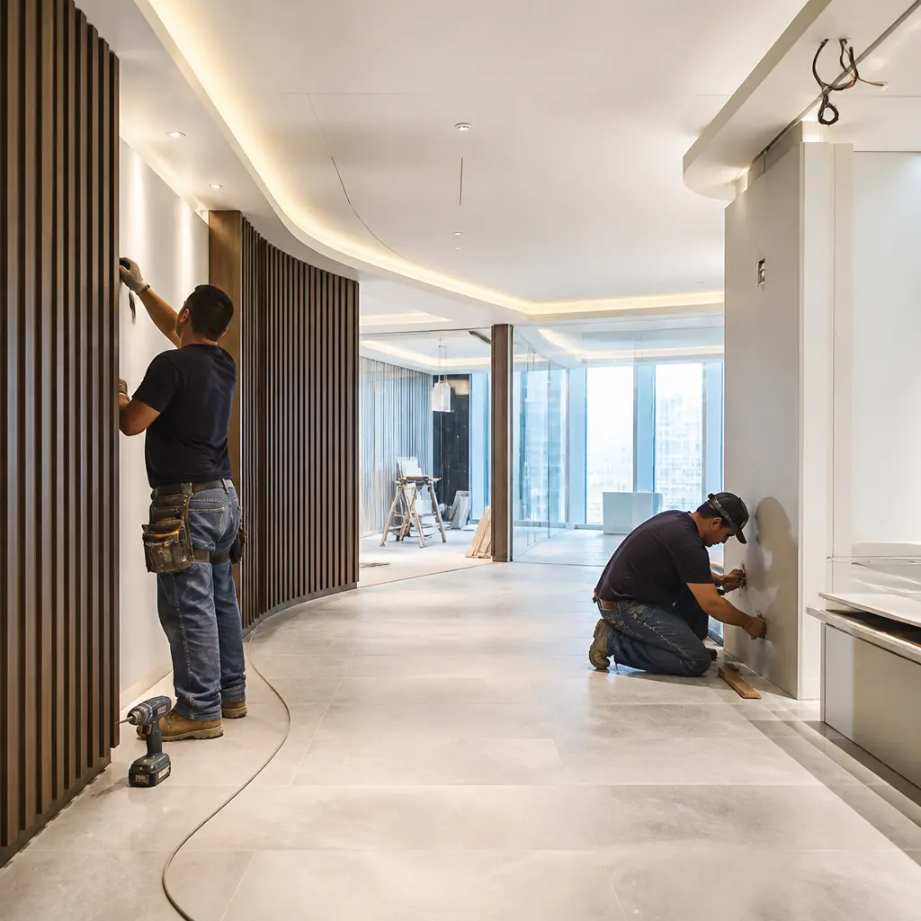 Commercial remodeling project in the Bronx showing an interior renovation in progress