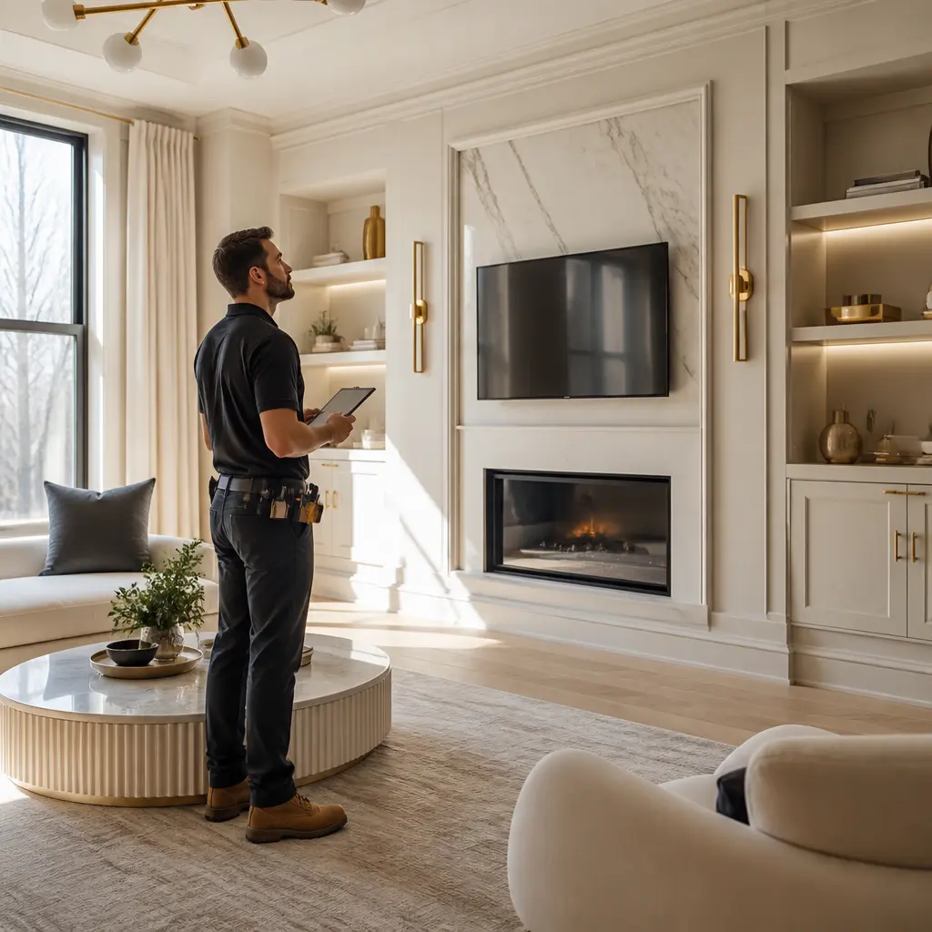 Contractor reviewing a home remodeling project in Brooklyn