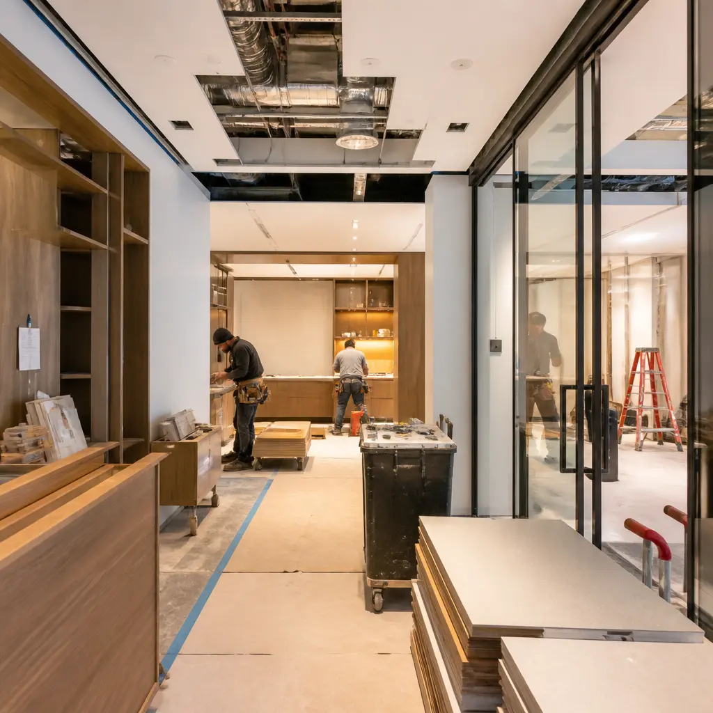 Commercial remodeling project in Chelsea, Manhattan inside a modern business space