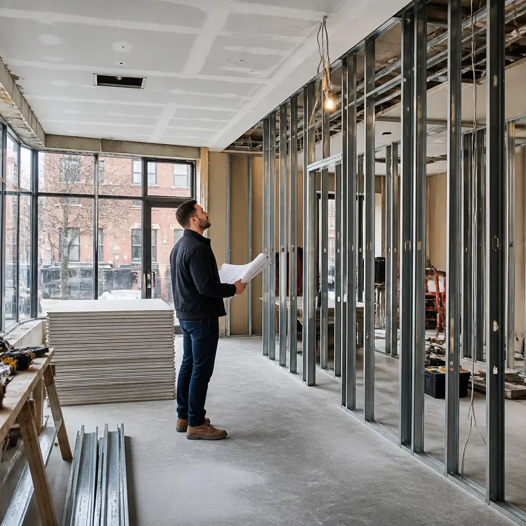 Commercial remodeling work in progress for a Morris Park, Bronx property
