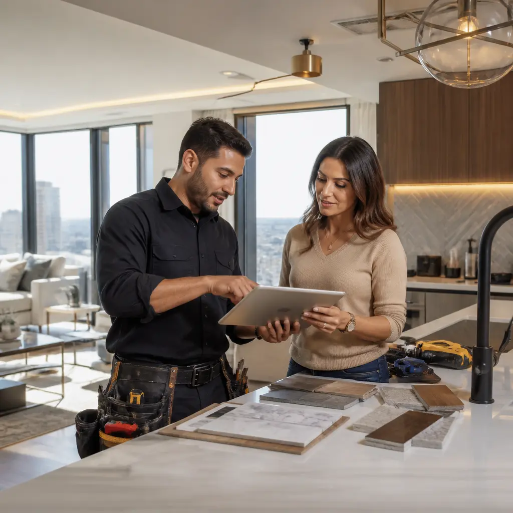 Home remodeling consultation in a Queens residence