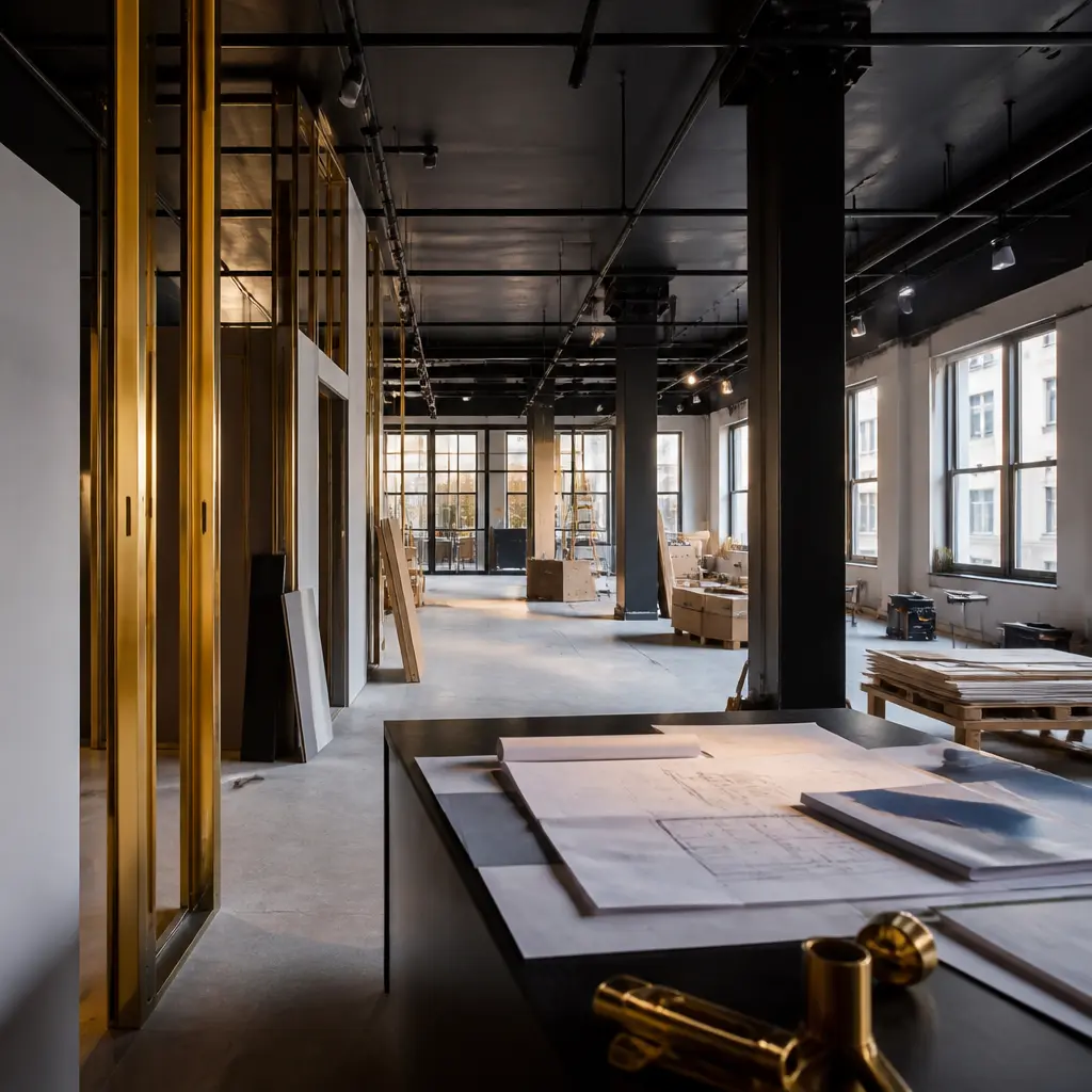 Commercial remodeling project in Tribeca, Manhattan with interior build-out work in progress