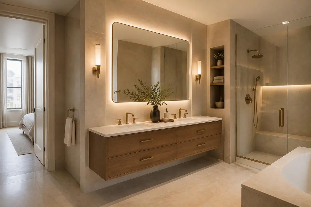 Which Rooms Should You Remodel First in an NYC Home? 2 Renovation checklist beside apartment floor plans and material samples