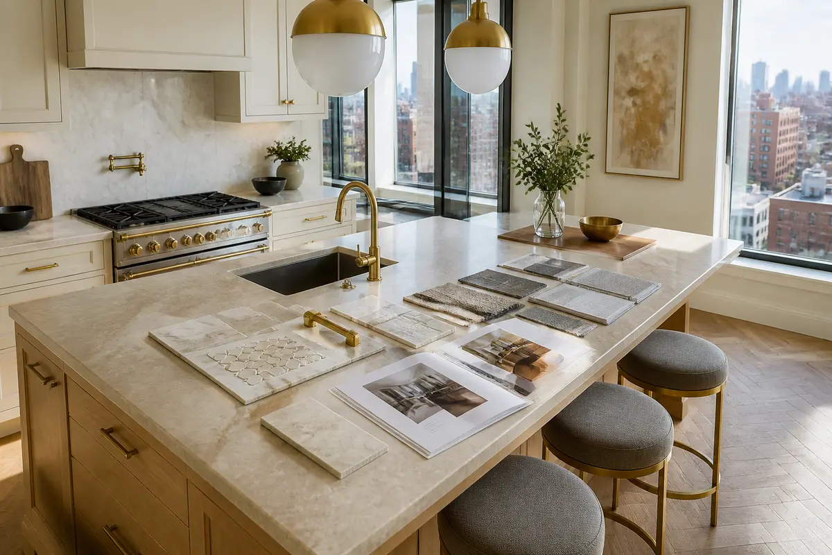 How to Plan a Whole-Home Renovation in New York City 2 Partially renovated interior with protected floors and staged construction materials