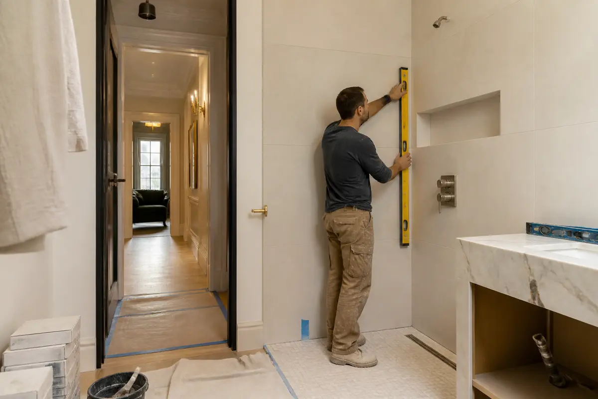 Remodeling Contractors Manhattan 2 Protected apartment hallway prepared for remodeling work and building access